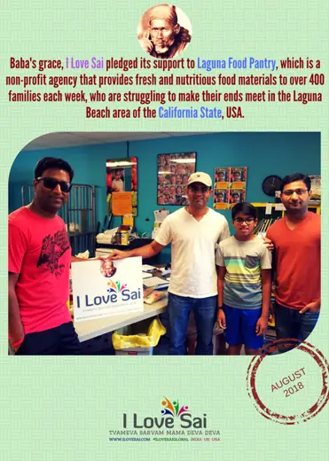 I Love Sai service announcement: California — Laguna Food Pantry · August 2018