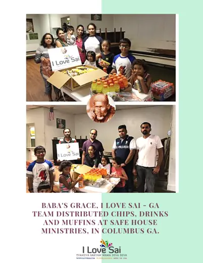 I Love Sai service announcement: Georgia — Safe House Ministries, Columbus · Snacks & drinks